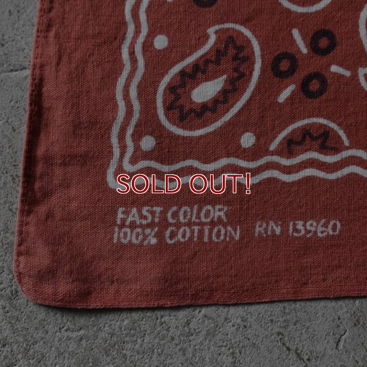 画像2: 1960-70s FAST COLOR クッキー柄バンダナ　 "RN13960/MADE IN USA"  (2)