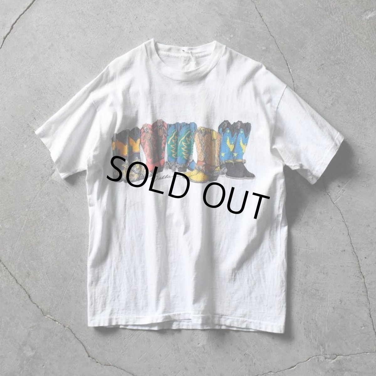 画像1: 1990s COWBOY BOOTS アートTシャツ　 "MADE IN USA"　 表記XL  (1)