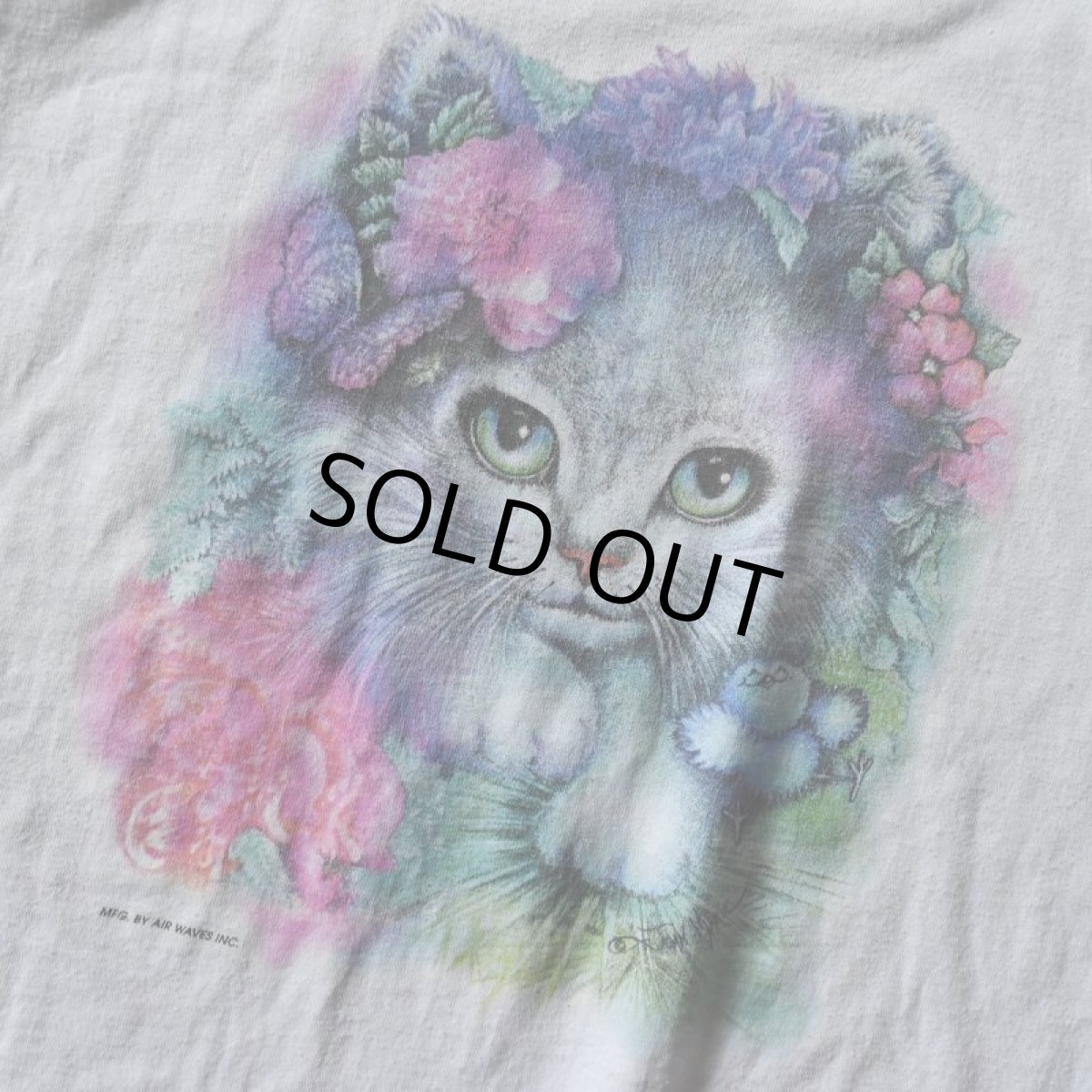 画像4: 1990s 美人猫アートTシャツ　 "MADE IN USA"　 表記L  (4)