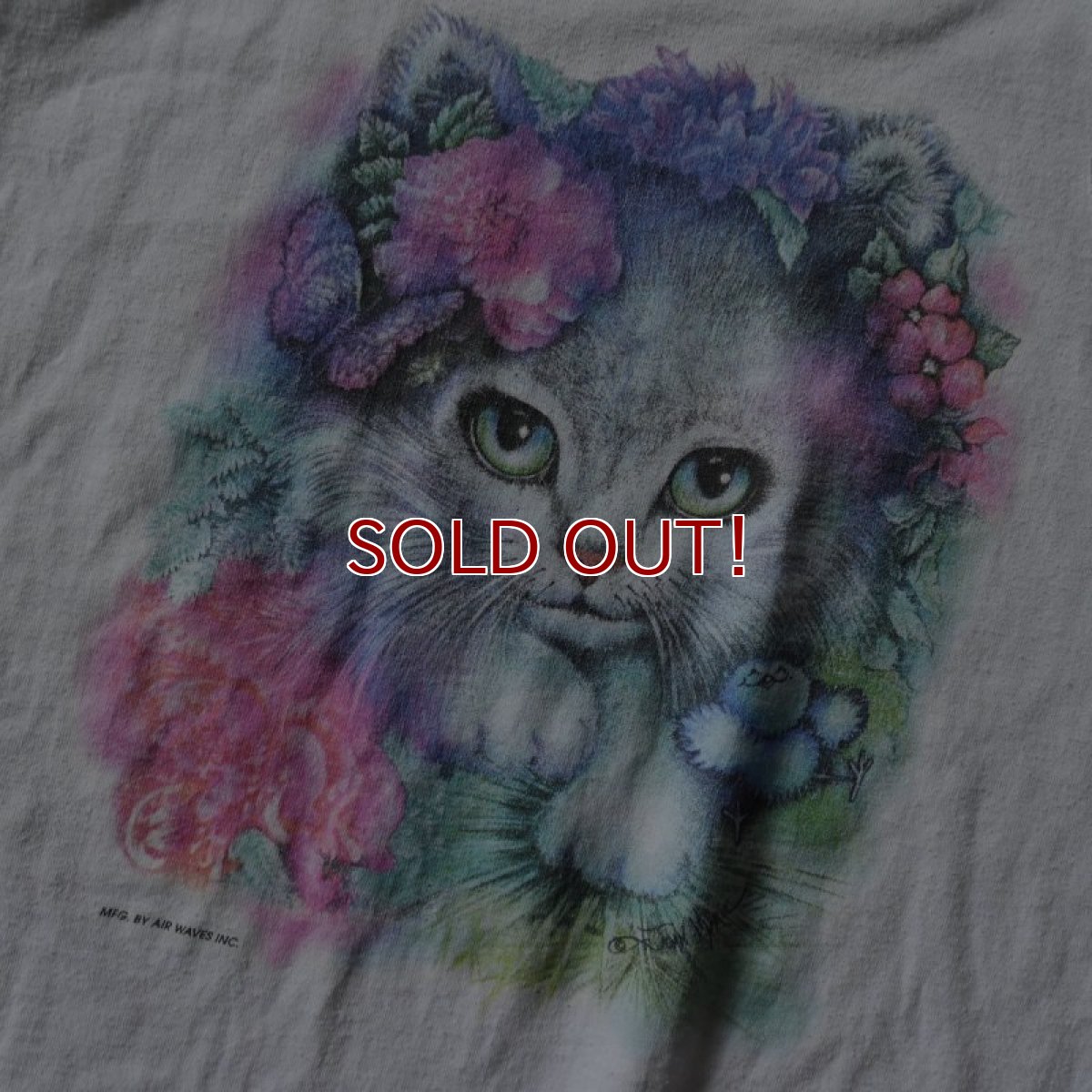 画像4: 1990s 美人猫アートTシャツ　 "MADE IN USA"　 表記L  (4)