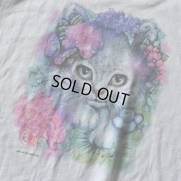 画像4: 1990s 美人猫アートTシャツ　 "MADE IN USA"　 表記L 