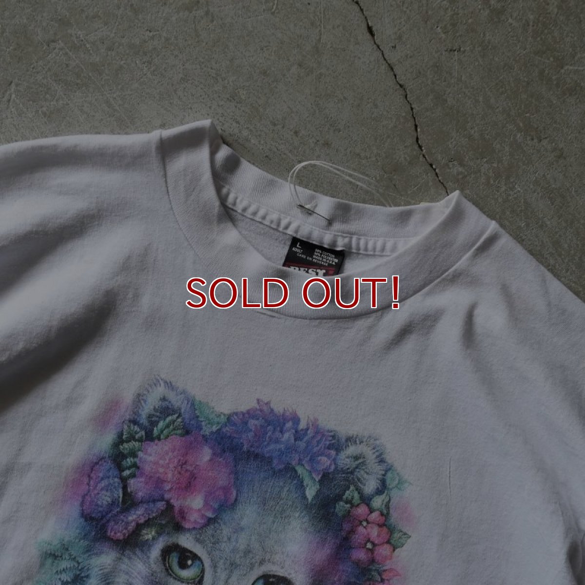 画像2: 1990s 美人猫アートTシャツ　 "MADE IN USA"　 表記L  (2)