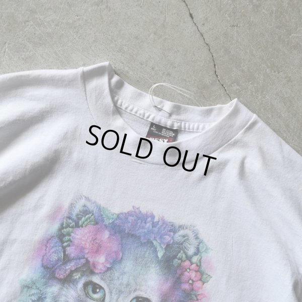 画像2: 1990s 美人猫アートTシャツ　 "MADE IN USA"　 表記L 