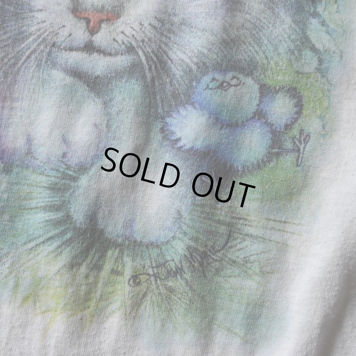 画像6: 1990s 美人猫アートTシャツ　 "MADE IN USA"　 表記L  (6)