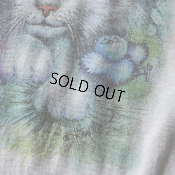 画像6: 1990s 美人猫アートTシャツ　 "MADE IN USA"　 表記L 