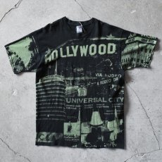 画像1: 1990s Edwards Teez HOLLYWOOD 総柄プリントTシャツ　 "MADE IN USA"　 表記XL  (1)