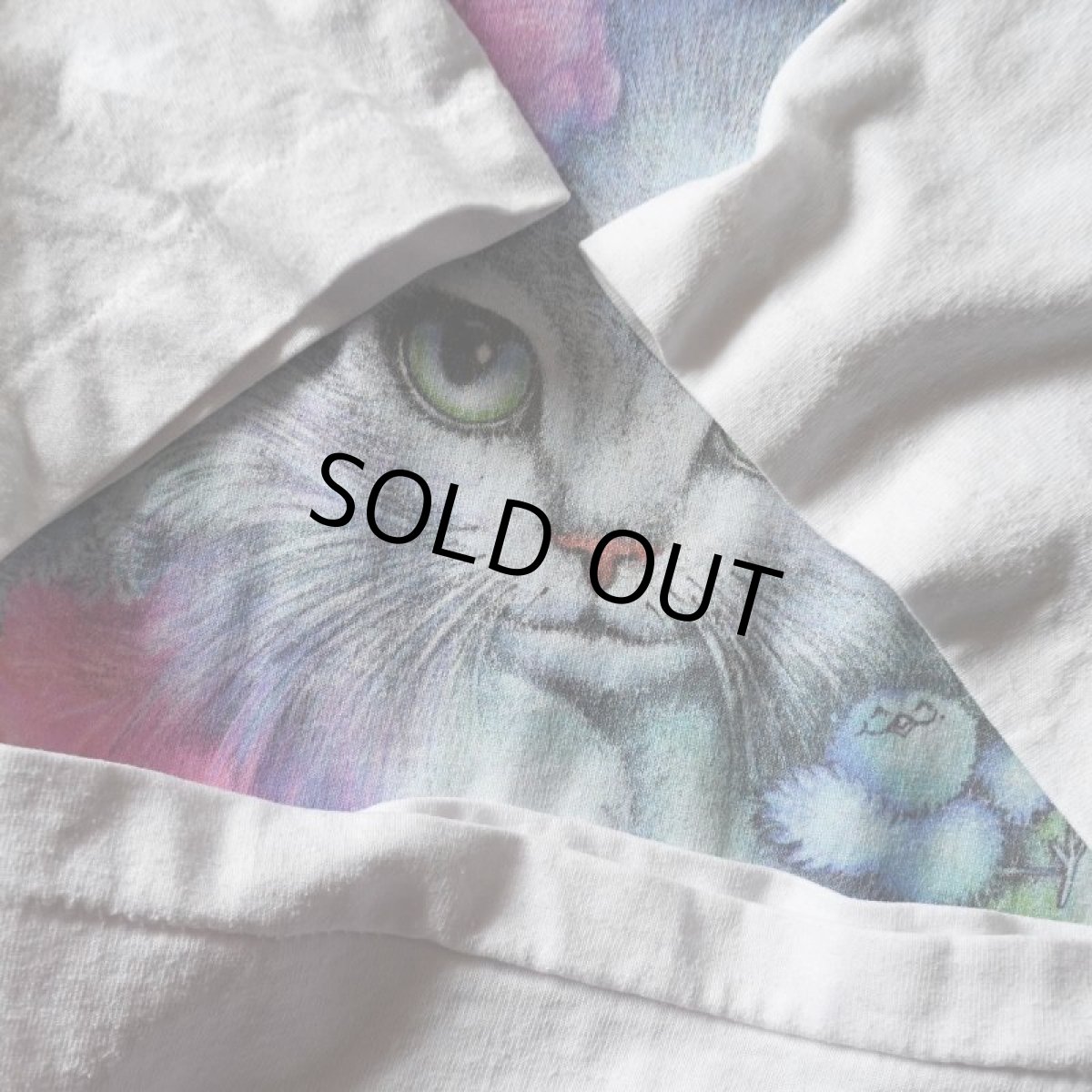 画像7: 1990s 美人猫アートTシャツ　 "MADE IN USA"　 表記L  (7)