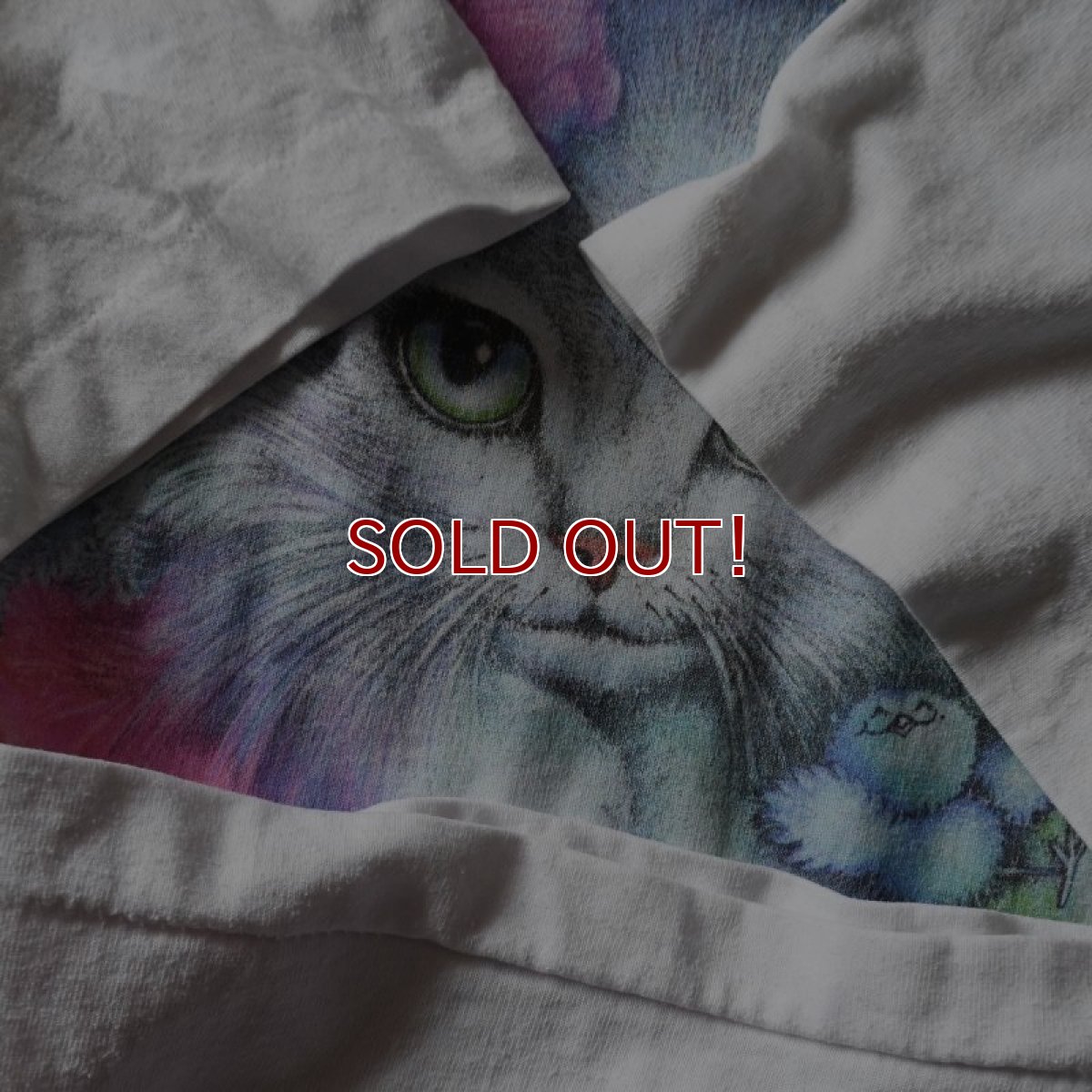 画像7: 1990s 美人猫アートTシャツ　 "MADE IN USA"　 表記L  (7)