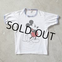 1970-80s MICKEY MOUSE リンガーTシャツ　 "MADE IN USA"　 表記L 