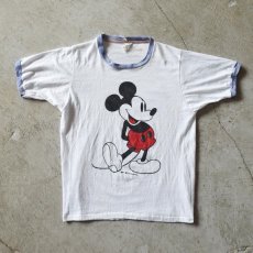 画像1: 1970-80s MICKEY MOUSE リンガーTシャツ　 "MADE IN USA"　 表記L  (1)