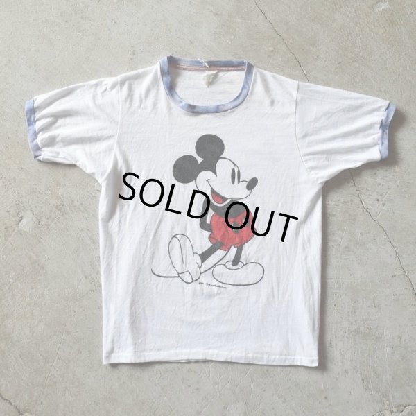 画像1: 1970-80s MICKEY MOUSE リンガーTシャツ　 "MADE IN USA"　 表記L 