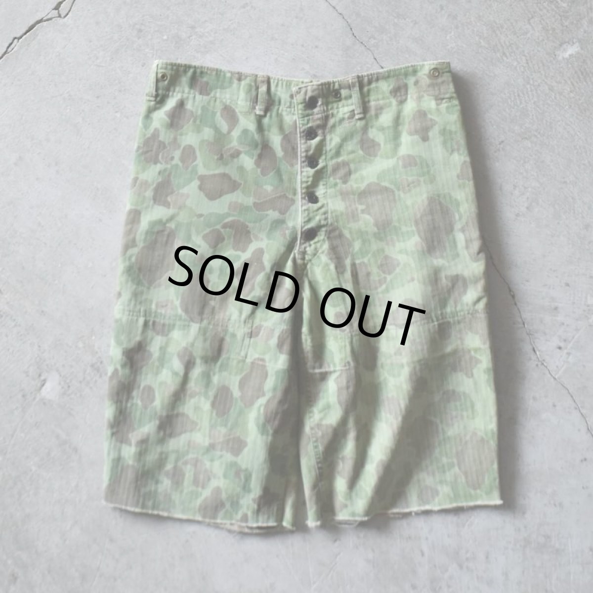 画像2: 1940s USMC P-1944 フロッグスキンHBTパンツ /カットオフ　  "1st MODEL"　 実寸W34  (2)