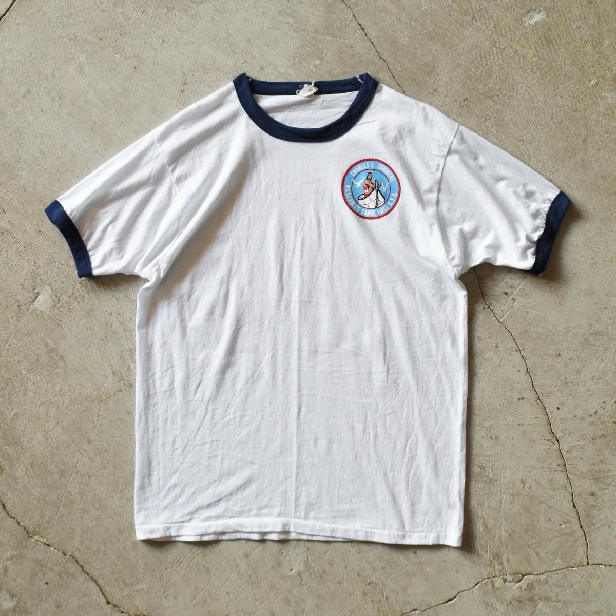 画像1: 1980s BOY SCOUTS リンガーTシャツ　 "MADE IN USA"　 実寸L  (1)