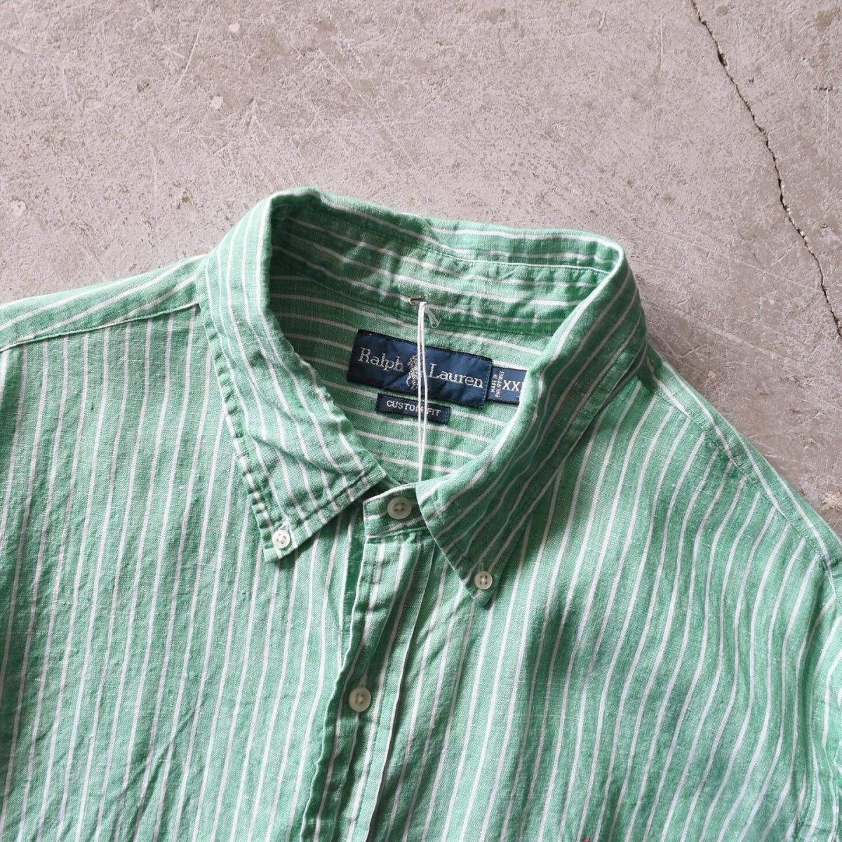 画像2: Ralph Lauren リネンシャツ　 表記XXL  (2)
