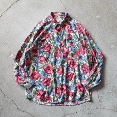 画像1: 1990s BANANA REPUBLIC ボタニカル柄コットンシャツ　 表記L  (1)