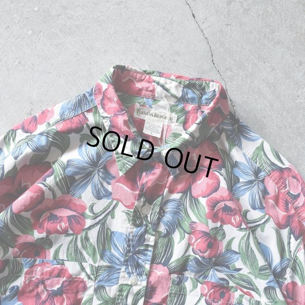 画像3: 1990s BANANA REPUBLIC ボタニカル柄コットンシャツ　 表記L 