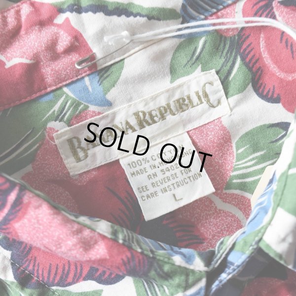 画像4: 1990s BANANA REPUBLIC ボタニカル柄コットンシャツ　 表記L 