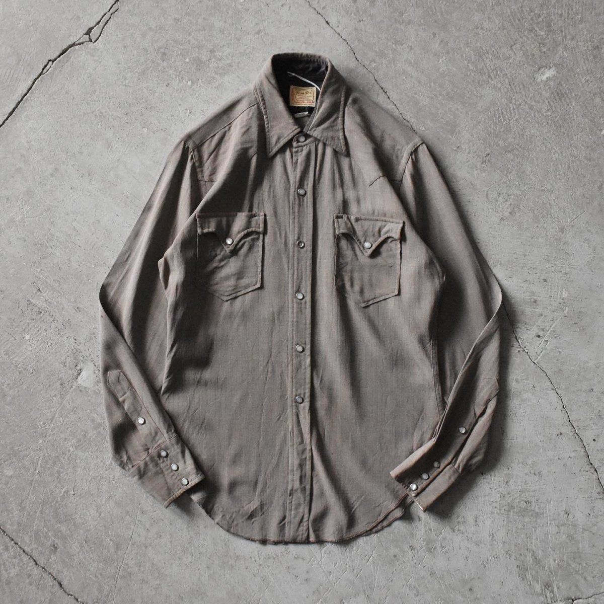 画像1: 1950s TEM-TEX レーヨンウエスタンシャツ　 "MADE IN USA"　 実寸SM  (1)