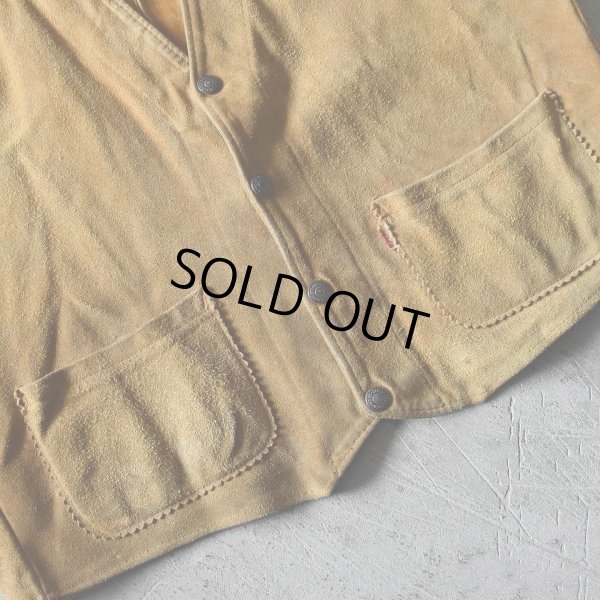 画像8: 1950s LEVI'S ショートホーンスウェードベスト　 実寸M 
