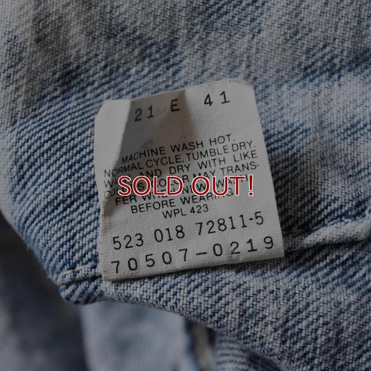 画像6: 1980s Levi's 70507-0219 ケミカルデニムジャケット　 "MADE IN USA"　 表記M  (6)