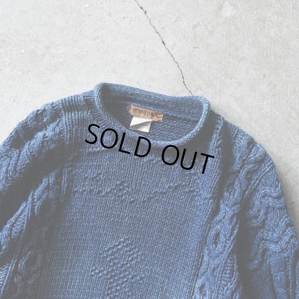 画像3: 1980s RUFF HEWN ロールネック インディゴニットコットンセーター　 表記L 