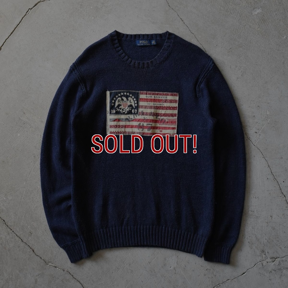 画像1: POLO RALPH LAUREN 星条旗コットンニットセーター　 表記M  (1)