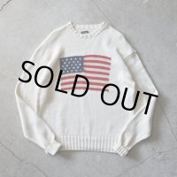 1990s Polo by RalphLauren 星条旗コットンニットセーター　 実寸XL 