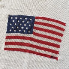 画像4: 1990s Polo by RalphLauren 星条旗コットンニットセーター　 実寸XL  (4)