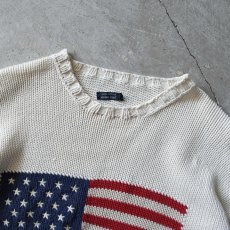 画像2: 1990s Polo by RalphLauren 星条旗コットンニットセーター　 実寸XL  (2)