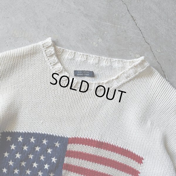 画像2: 1990s Polo by RalphLauren 星条旗コットンニットセーター　 実寸XL 