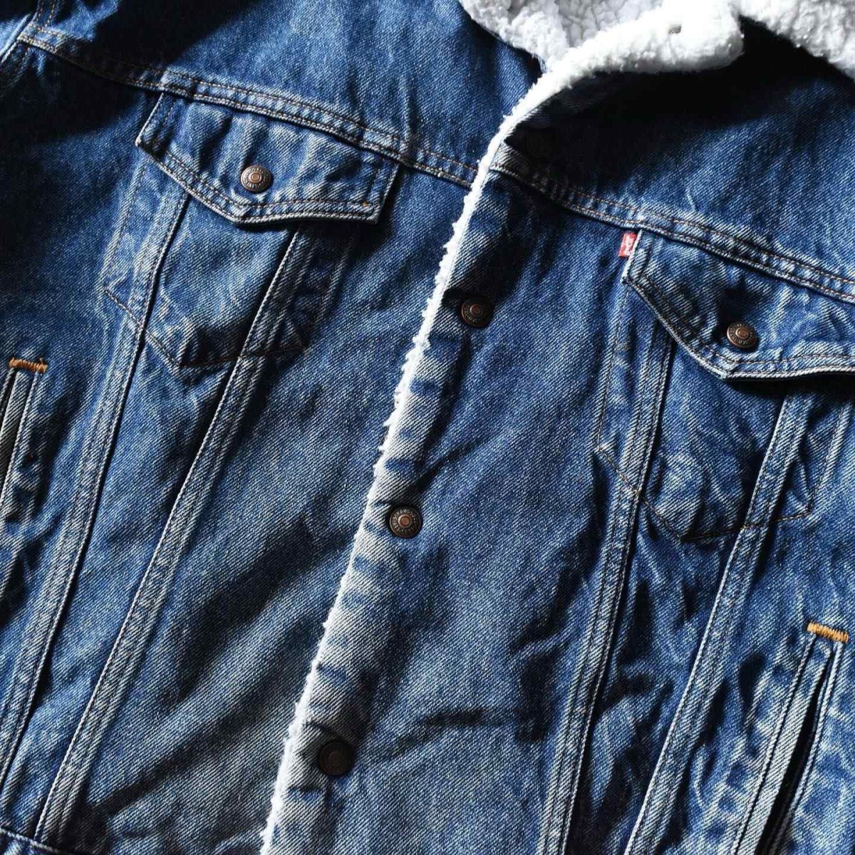 画像6: 1990s Levi's 70609 デニムボアジャケット　 "MADE IN USA"　 表記L  (6)