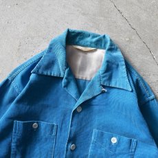 画像4: 1950s コーデュロイシャツ　 "TURQUOISE BLUE"　 実寸M  (4)
