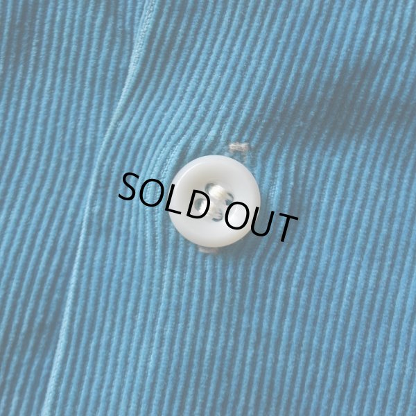 画像8: 1950s コーデュロイシャツ　 "TURQUOISE BLUE"　 実寸M 