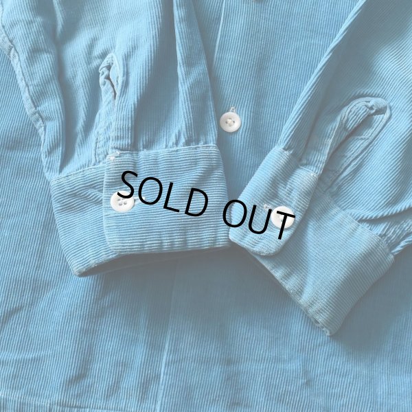 画像10: 1950s コーデュロイシャツ　 "TURQUOISE BLUE"　 実寸M 