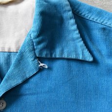 画像5: 1950s コーデュロイシャツ　 "TURQUOISE BLUE"　 実寸M  (5)