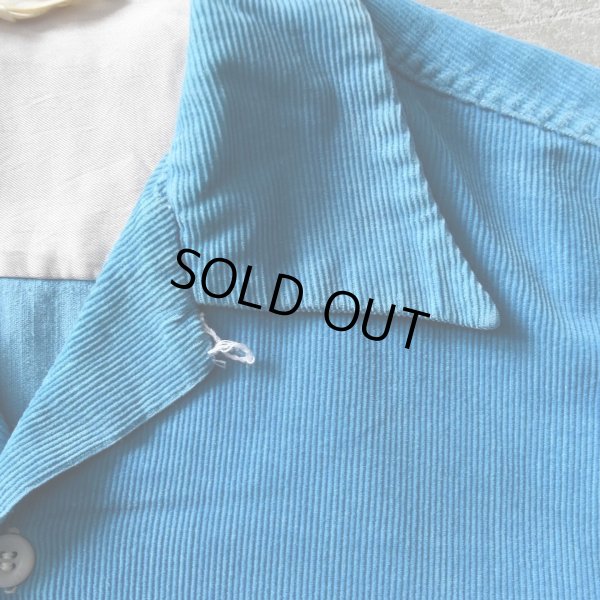 画像5: 1950s コーデュロイシャツ　 "TURQUOISE BLUE"　 実寸M 
