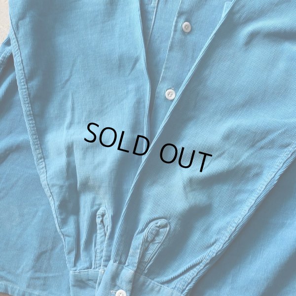 画像9: 1950s コーデュロイシャツ　 "TURQUOISE BLUE"　 実寸M 