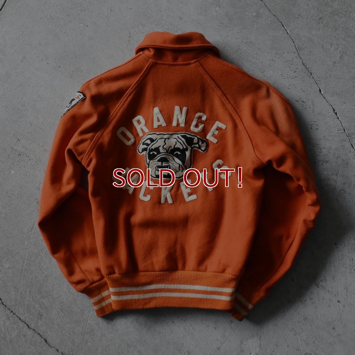 画像1: 1960s SPEEDLINE メルトンスタジャン　 "ORANGE JACKETS"　 表記Woman's 34  (1)