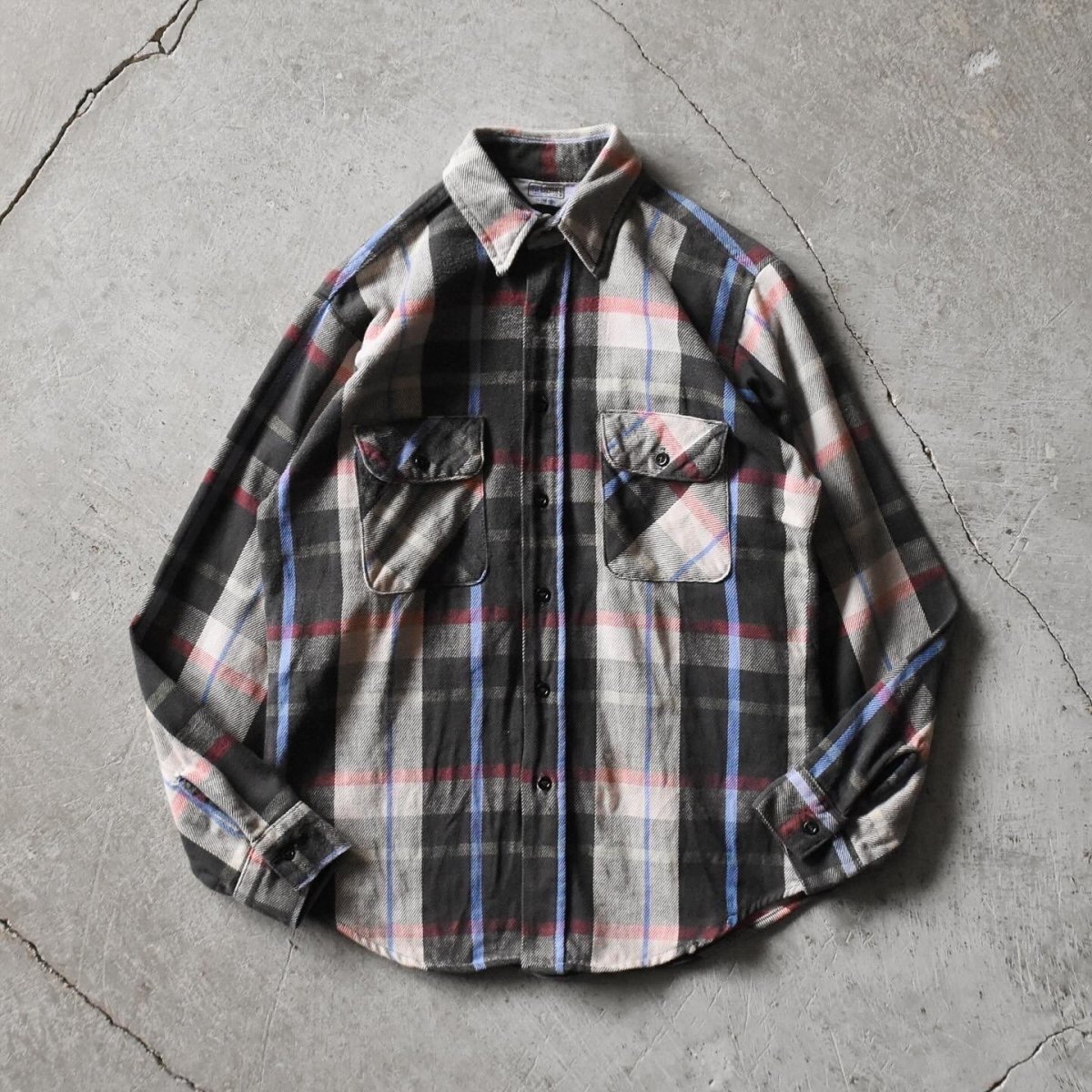 画像1: 1980s FIVEBROTHER ヘビーネルシャツ　 "MADE IN USA"　 表記M  (1)