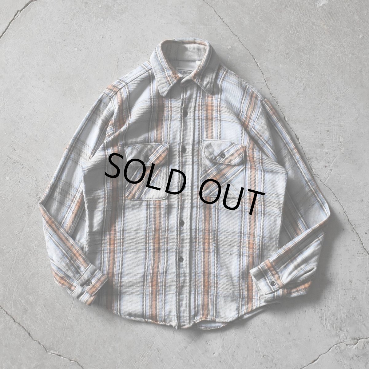 画像1: 1970s〜 FIVEBROTHER ヘビーネルシャツ　 "MADE IN USA"　 表記M  (1)