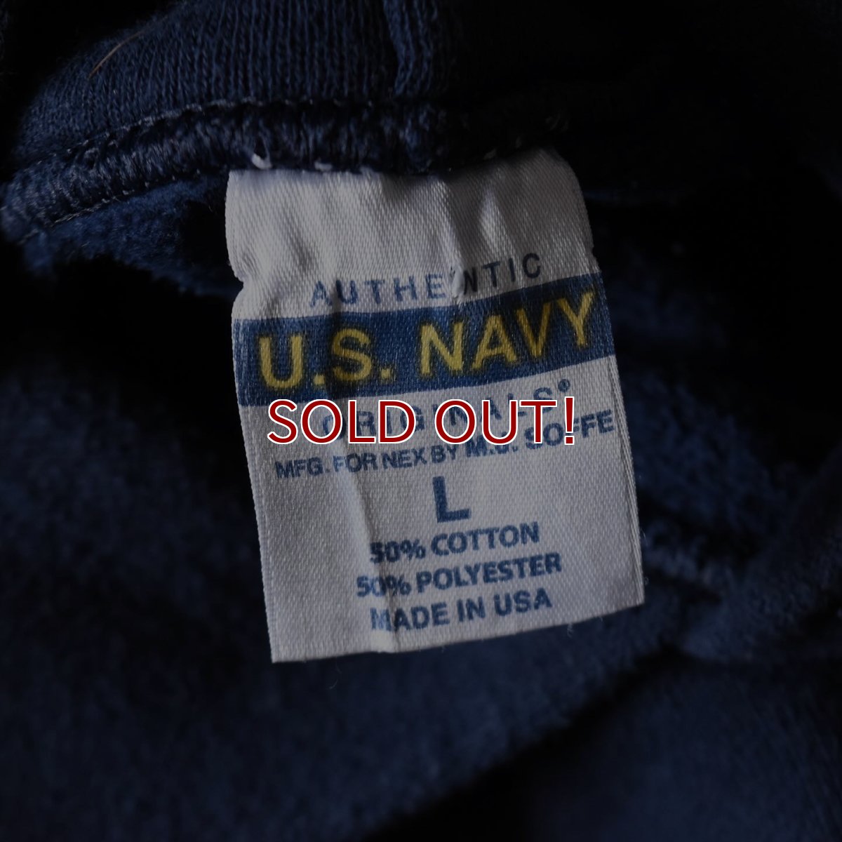画像3: US.NAVY スウェットパーカー　 "MADE IN USA"　 表記L  (3)