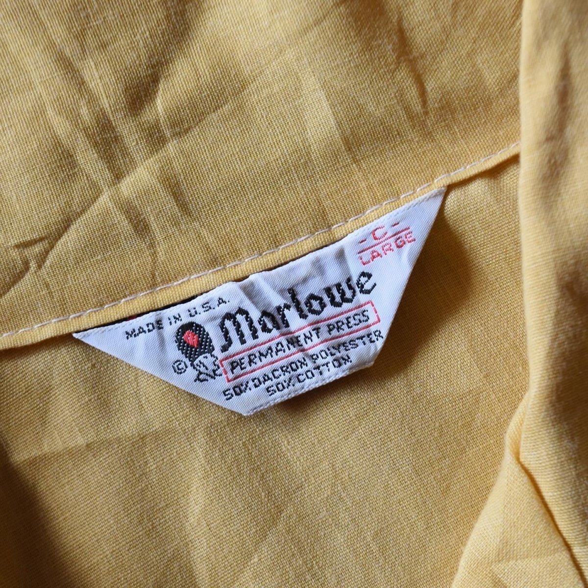 画像2: 1970s MARLOWE パジャマシャツ　 "MADE IN USA"　 表記L  (2)