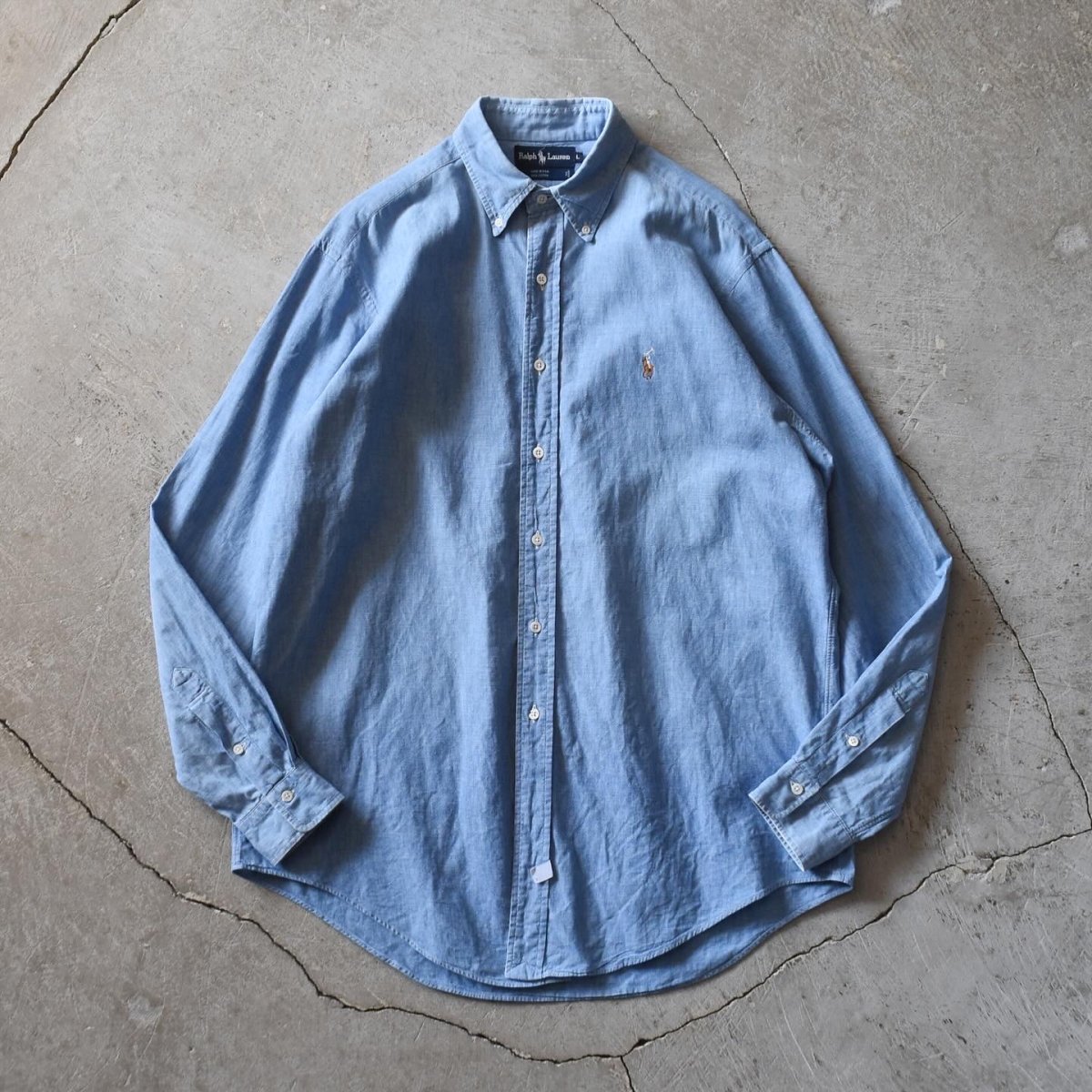 画像1: 1990s Ralph Lauren シャンブレーシャツ　 "MADE IN USA"　 表記L  (1)