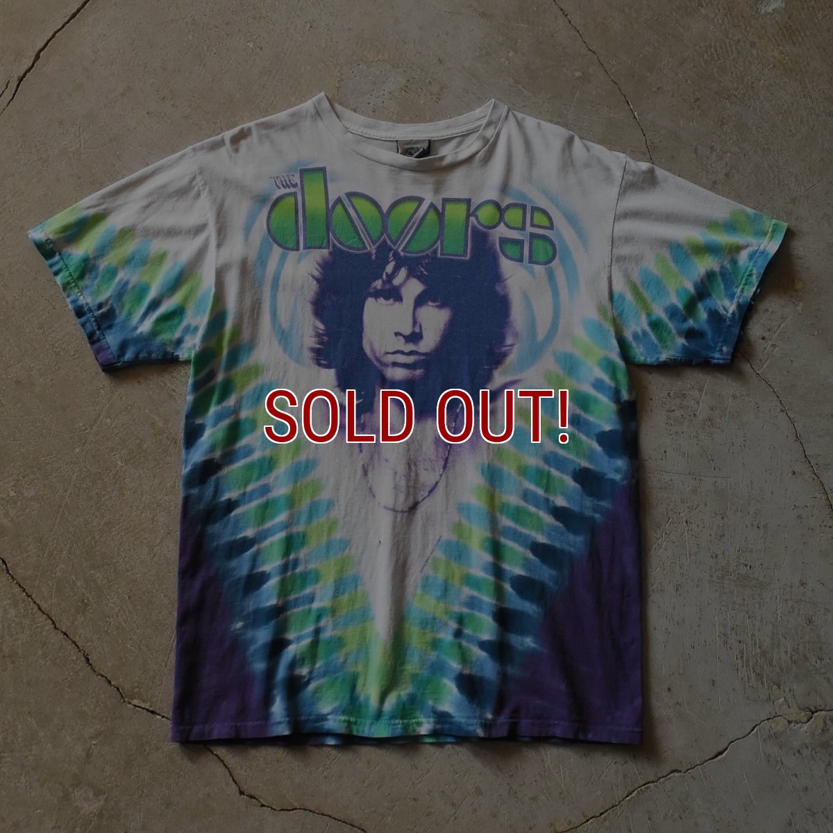 画像1: 2000s THE Doors  JIM MORISON タイダイTシャツ　 "LIQUID BLUE /MADE IN MEXICO"　 表記L  (1)