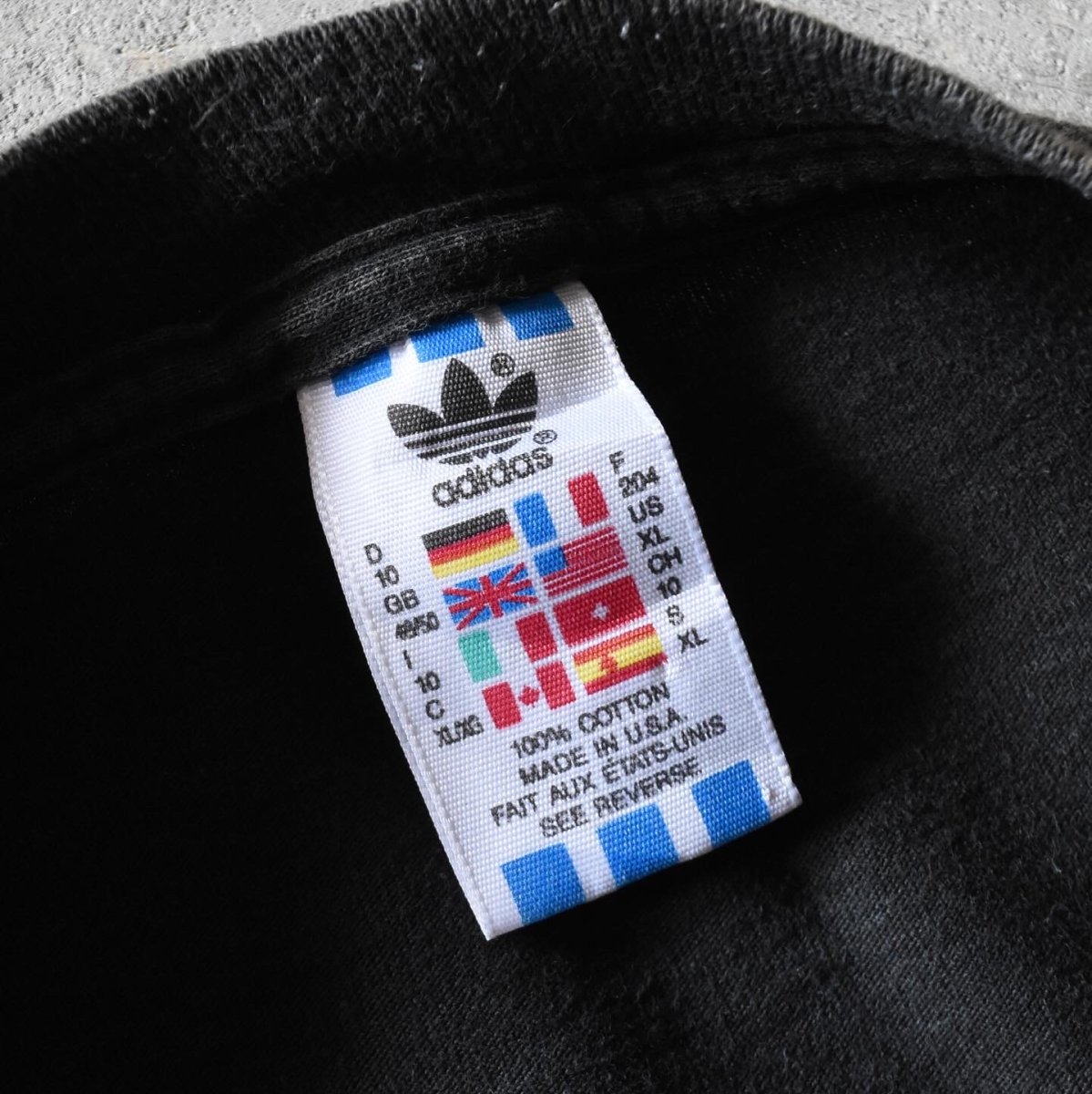 画像3: 1990s adidas トレフォイルTシャツ　 "FADE BLACK /MADE IN USA"　 表記XL  (3)