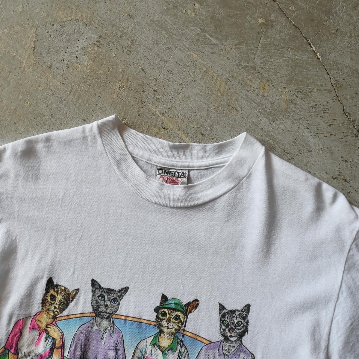 画像4: 1990s ONEITA ねご両面プリントTシャツ　 "MADE IN USA"　 表記M  (4)