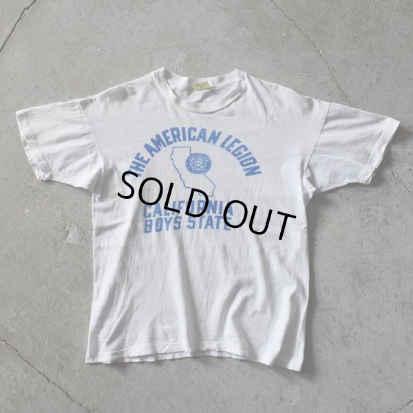 画像1: 1950s AMERICAN LEGION 染込みプリントTシャツ　 "MADE IN USA"　 表記L 