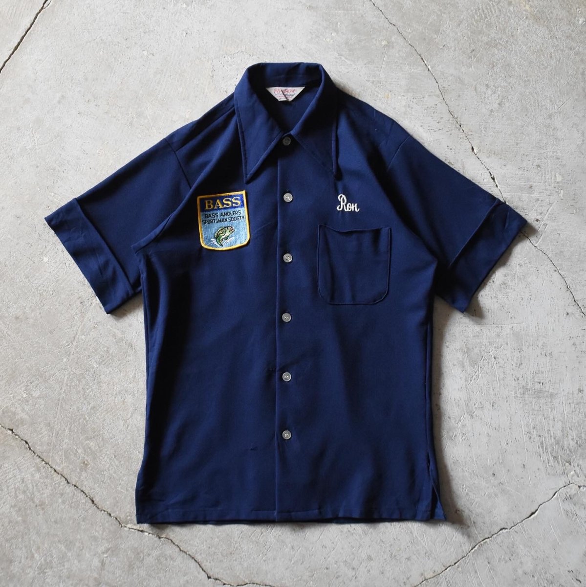画像2: 1970s Pla-Shirt by Dunbrooke BASS FISHING CLUB　半袖シャツ　 "MADE IN USA"　 実寸M  (2)