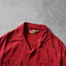 画像5: 1940-50s MONTGOMERY WARD CALIFORNIA レーヨンギャバジンシャツ　 "MADE IN USA"　 表記L  (5)