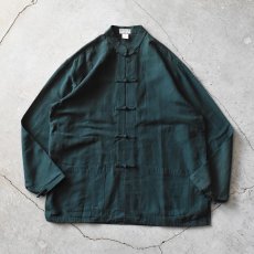 画像1: チャイナシャツ　 "100% SILK"　 表記XL  (1)
